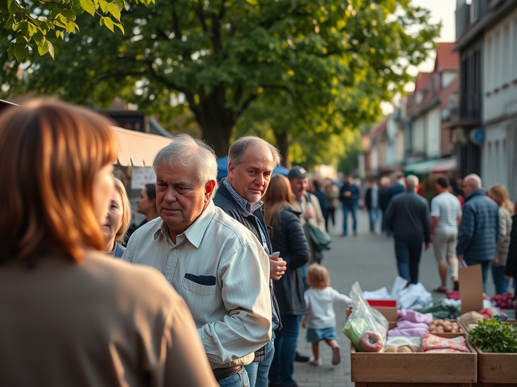Ilustracja symbolizująca Dzień Ziemi z elementami Mławy, np. rzeką Wkrą i zielonymi terenami.
