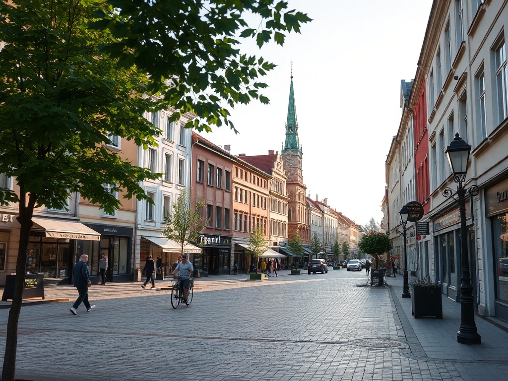 Ilustracja symbolizująca Mławę, łącząca elementy wojskowe i edukacyjne, podkreślająca lokalne sukcesy